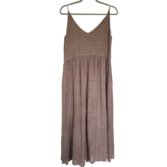 Jeana Sohn Brown Multicolor Linen Cotton Midi Dress Size 1 - Picture 6 of 10